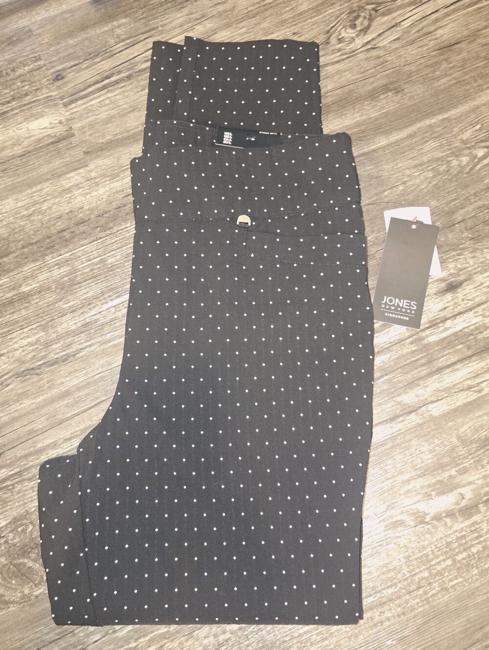 Jones New York Black with White Polka Dot Trousers L
